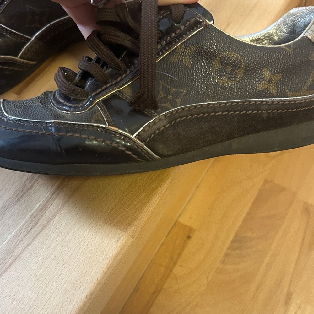 Louis Vuitton Brown Leather Sneakers - Picture 4 of 12